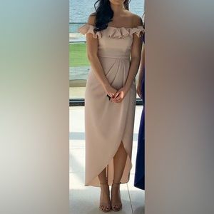 Xscape Off Shoulder Ruffle Dress Size 2